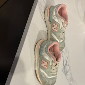 New Balance Kids' Mint and Coral Sneakers